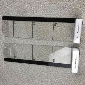 Support de bureau transparent en acrylique au design contemporain avec motif vertical, porte-cartes, support de téléphone et organisateur de notes adhésives - Product Image 6