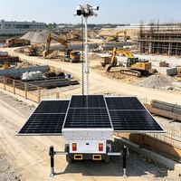 Mobil Güneş Enerjili Gözetim Treyleri Şebeke Dışı İzleme Sistemi 4G Kablosuz İletim İnşaat Madencilik Çiftlik Güvenliği