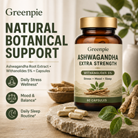 Greenpie OEM ODM Marque Privée Vente en Gros Capsules d'Ashwagandha Extra Fortes Complément Alimentaire