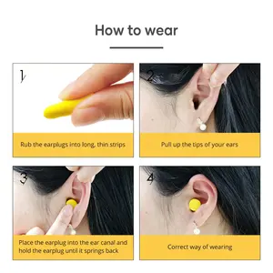 Ear Plugs Foam 38db ODM/OEM Industrial PU Foam Soft Bullet Ear Plug For Noise Reduce With Customized Package