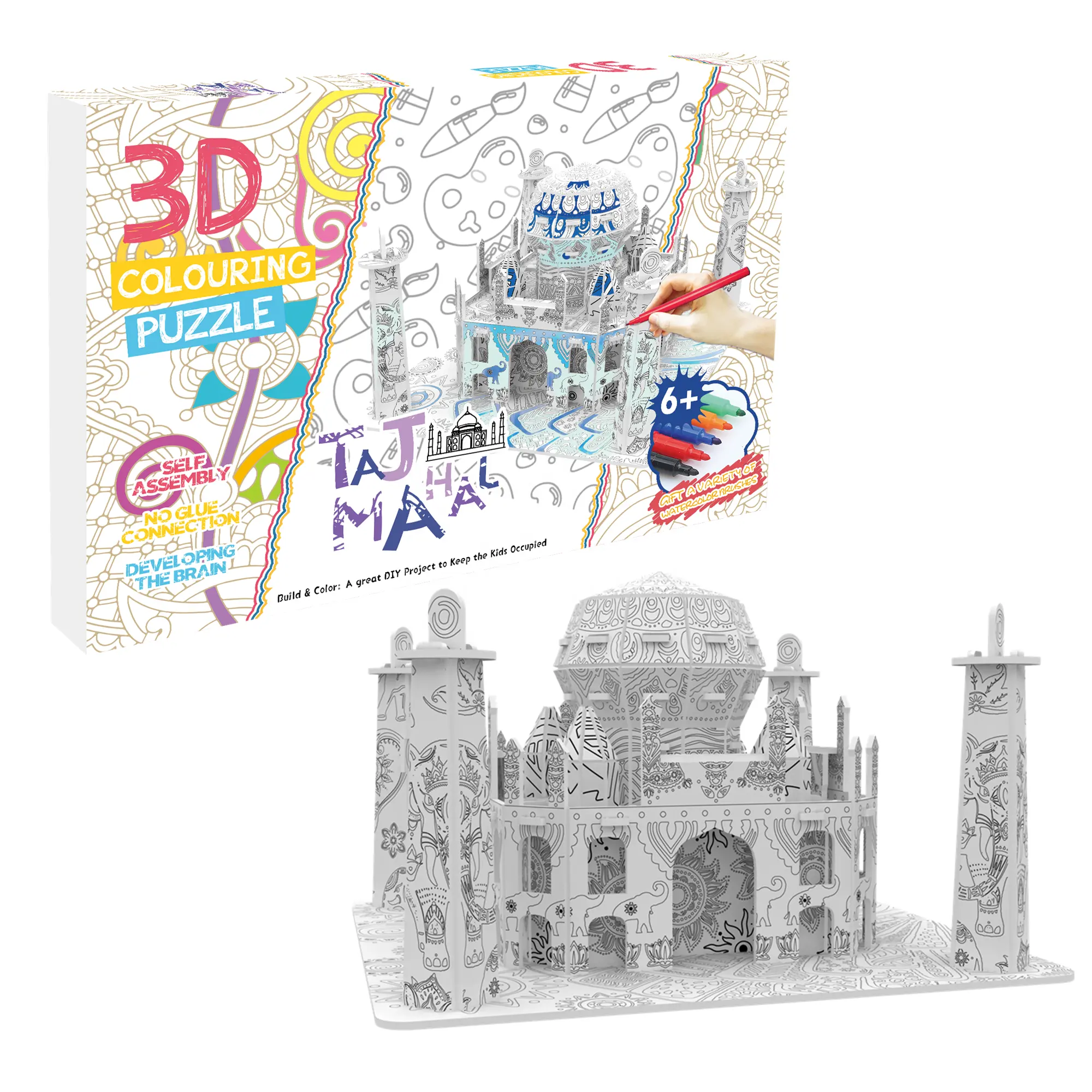 National Geographic 3D Puzzle for Adults Kids Taj Mahal India Architecture 3D Jigsaw Building Model Kit