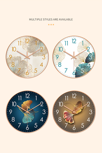 Horloge murale silencieuse en quartz à affichage à aiguilles, motif nature morte Ginkgo, design moderne pour la décoration intérieure et le mobilier <span class=keywords><strong>de</strong></span> salon - Product Image 6