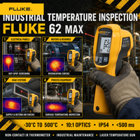   Thermomètre infrarouge 62 MAX sans contact, pistolet de mesure de température laser, testeur numérique industriel, alimenté par batterie, IP54, 1 an