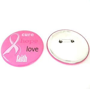 Vente en gros, promotion, octobre, cercle de sensibilisation au cancer du sein, badge broche avec ruban rose et guérison, espoir, amour, foi - Product Image 1