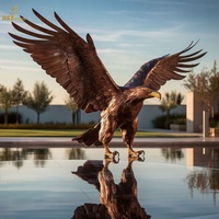 Sculpture de Statues d'aigle en bronze de cuivre de jardin extérieur sur mesure professionnel