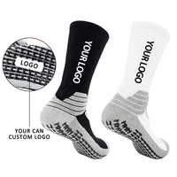 Chaussettes de football pour hommes en tissu éponge athlétique personnalisées, antidérapantes, chaussettes de sport à adhérence