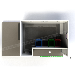 Contenedor de Basura Rectangular de Acero Inoxidable para Exteriores, Clásico, Portátil, con Estructura Vertical - Product Image 2