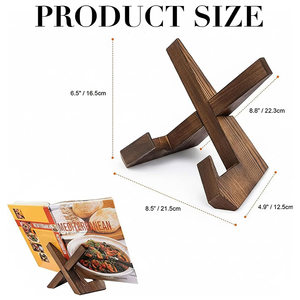 Penyangga Buku Resep Gaya Rumah Pedesaan dari Kayu, Tempat Penyimpanan Resep, Tinggi 7 Inci, Tipe Berdiri, Kotak Cokelat - Product Image 3