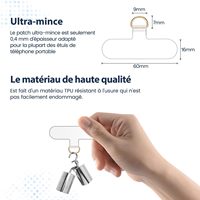Tali Gantungan Ponsel yang Dapat Disesuaikan dengan Patch TPU, Tali Leher Crossbody, Tali Nilon Kepang dengan Pengait Logam untuk Smartphone Universal