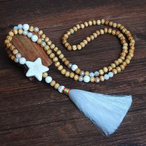 Kalung Panjang Manik-manik Kayu Manik-manik Fashion Bohemian Warna-warni Kalung Rumbai Perhiasan Kayu Manik-manik Kalung Wanita - Product Image 4