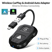 Adaptateur CarPlay sans fil, convertisseur de CarPlay filaire en sans fil, CarPlay rapide et stable pour les véhicules équipés d'un CarPlay filaire