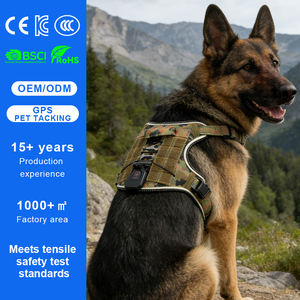 Harnais tactique pour chien QCool avec structure en nylon technique, éclairage LED nocturne, suivi GPS, avantage pour la planification OEM, suivi de la position - Product Image 1
