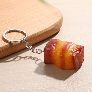 Porte-clés en PVC imitation poulet rôti, patte de cochon, aile de poulet, pendentif alimentaire ludique pour la décoration de sacs à dos et sacs - Product Image 5