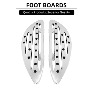 Repose-pieds avant pour moto Harley Softail Road Street Ultra Glide King, pédaliers noirs chromés - Product Image 5