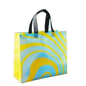 Logotipo personalizado Impressão extra grande preço barato ultra-sônico reutilizável, Polybags pp laminado sacolas de compras não tecidas/