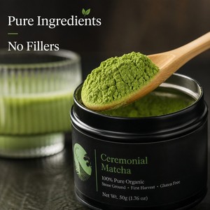 Premium Organic Matcha Green <b>Tea</b> Powder Ceremonial Grade Support Custom <b>Tin</b> Packaging And Private Label OEM Service - Product Image 2