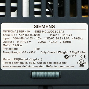 6SE6440-2UD22-2BA1 Siemens <span class=keywords><strong>MICROMASTER</strong></span> <span class=keywords><strong>440</strong></span> 6SE6440-2UD22-2BA1 - Product Image 5
