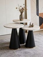 Table d'appoint moderne de luxe nordique pour salon, balcon, table basse en dalle de roche, finition marbre, petite taille
