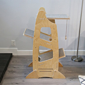 Meuble pour animaux de compagnie en bois personnalisé, tour d'escalade pour chat, maison à gratter, fabriqué par le fabricant - Product Image 1