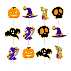 Kit de Decoraciones para Fiesta de Halloween, Pancarta de Feliz Halloween con Gotas de Sangre, Calavera, Calabaza, Globos de Látex, Adornos para Pasteles y Cupcakes para Halloween - Product Image 3