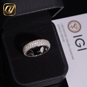 Bague de Fiançailles et de Mariage Empilable en Argent 925, Entièrement Pavée de Diamants de Laboratoire Créés, Luxe, Faible MOQ, Vente Directe Usine - Product Image 1