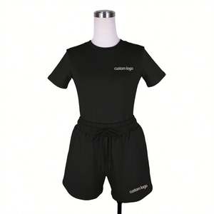 OEM 2025 <b>Biker</b> <b>Shorts</b> Sets Sportswear 2 Piece <b>Short</b> Set for <b>Women</b> Custom 2 Piece Crop Top and <b>Shorts</b> Sets <b>Women</b> - Product Image 2