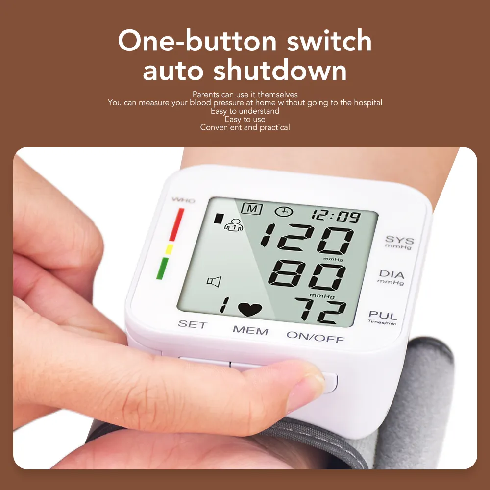Home led display blood pressure machine electronic manual digital wrist bp machine