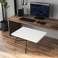 Bureau de travail convertible moderne en bois massif pliable pour réception, étude et travail - Meubles nordiques personnalisés