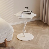 Table basse d'angle en verre, style cactus, en fer forgé, couleur crème, moderne et minimaliste, pour petit appartement, idéale pour le salon.