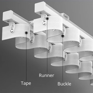 White <strong>Aluminium</strong> <strong>Curtain</strong> <strong>Track</strong> S Wave <strong>Curtain</strong> Runner Ripple Fold <strong>Curtain</strong> <strong>Track</strong> - Product Image 1