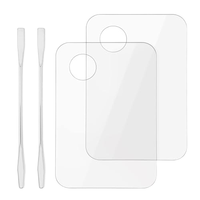 Palette de maquillage en plastique transparente 2 pièces avec miroir et pinceau plat pour salons de beauté et maquilleurs professionnels – Nouveauté très demandée en Chine
