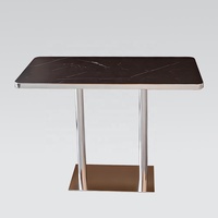 Table basse en marbre durable et écologique, design industriel, acier inoxydable, petite table moderne pour restaurant, 100/90/80 cm, très populaire