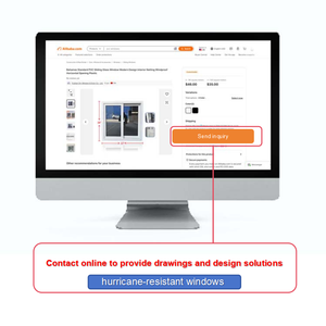 Fenêtres modernes en PVC à double vitrage Portes antivol Profils d'ouragan en UPVC Écran magnétique Bahams coulissant en vinyle coupe-vent - Product Image 6