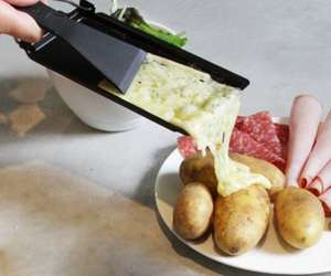 Ensemble de <span class=keywords><strong>raclette</strong></span> pliable avec poignée en bois, mini-grill antiadhésif pour fromage et thé, avec spatule pour l'extérieur - Product Image 3