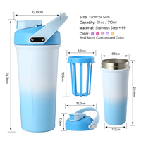 Nouvel article Bouteilles d'eau de sport à double paroi en acier inoxydable 304 GYM avec logo personnalisé de 24oz avec couvercle à poignée anti-fuite