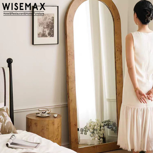 WISEMAX FURNITURE <span class=keywords><strong>Miroir</strong></span> de sol en bois plaqué bois de cerisier moderne de style nordique pour la décoration de la maison, <span class=keywords><strong>miroir</strong></span> de maquillage pour le salon et la chambre à coucher - Product Image 5