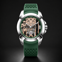 Reloj Deportivo para Hombre de 44 mm con Correa de Silicona, Cristal Reforzado con Minerales, Esfera Luminosa, Resistente al Agua, Diseño Hueco de Cuarzo
