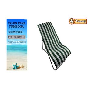 TUMBONA 55*120*8CM-9, Tapete de Playa de Algodón Entrelazado con Cojines y Almohada de Esponja - Product Image 1