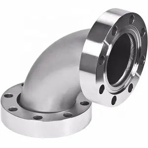 Cotovelo, radius, 1.5 "a, 75" od, mini flange, adesivo uhv, cotovelo padrão cf16, aço inoxidável 304