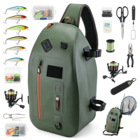 Tas Selempang Pancing Anti Air IPX8 840D TPU 13L dengan Tempat Joran dan Ritsleting Kedap Udara