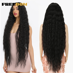 Parrucche Sintetiche con Frontale in Pizzo FREEDOM, Pizzo Trasparente, <span class=keywords><strong>Parrucca</strong></span> <span class=keywords><strong>Lunga</strong></span> 40 Pollici Riccia per Donne di Colore, per Cosplay, con Riflessi Rosso Zenzero, Bianco e <span class=keywords><strong>Rosa</strong></span> - Product Image 2