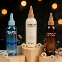Bouteille d'emballage cosmétique en plastique PET personnalisée de 100 ml, 120 ml, 150 ml pour huile capillaire et teinture, avec applicateur à presser et bouchon torsadé