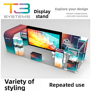 Sublimación de tinte de exhibición de torre de giro de aluminio plegable reutilizable y portátil impresa para ferias y <span class=keywords><strong>exposiciones</strong></span> - Product Image 4