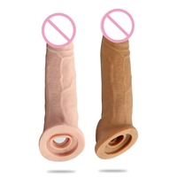 Grenzüberschreitender gezahnter Silikon-Penisring für Erwachsene, männliches Vergrößerungs-Sexspielzeug, verlängerter Wolfszahn-Penishülle, realistischer Dildo