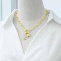 Novedad en Joyería de Moda: Dijes Apilables de Latón Chapado en Oro de 18K con Circonitas, Cruz, Corazón, Candado, Pez, Leopardo y Perla para Mujer