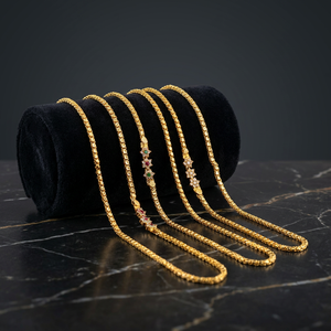 Wholesale 14K 18K 24K Micro Gold Mopu Chain Necklaces, Traditional Jewelry, Gold Plated CZ Stone Chain Necklaces, Brass Chain. - Product Image 1