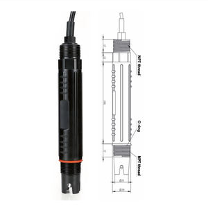 Industrial Online 0 ~ <span class=keywords><strong>14</strong></span> pH ORP Resíduos Água Potável Tratamento Esgoto pH ORP Probe Composite Sensor com Compensação de Temperatura - Product Image 3