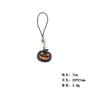 <span class=keywords><strong>Halloween</strong></span> Unisex Handyband im Dark-Style mit Fledermaus-, Kürbis-, Hexen-, Katzen-Motiv, Sprühlackierung, Legierung-Anhänger, Hängekette - Product Image 4