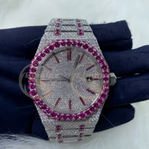 Montres automatiques mécaniques Hip Hop en gros pour hommes et femmes, avec moissanite VVS couleur <span class=keywords><strong>D</strong></span>, étanches, bracelet en acier inoxydable - Product Image 1