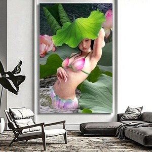 Decoración de Pared con Arte Desnudo, <span class=keywords><strong>Pinturas</strong></span> <span class=keywords><strong>al</strong></span> Óleo <span class=keywords><strong>Originales</strong></span>, Arte Pintado a Mano, Lienzo Decorativo, Lienzo Estirado, Impresión en Lienzo - Product Image 3